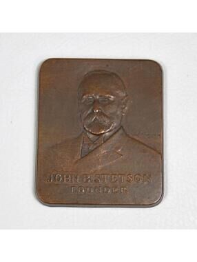 Antique John B Stetson Hats Commemorative Medal Medallion 50 Years 1865-1915
